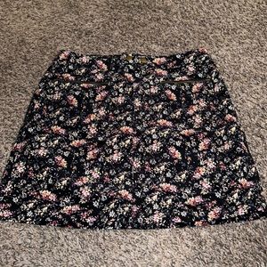 Flowered corduroy skirt